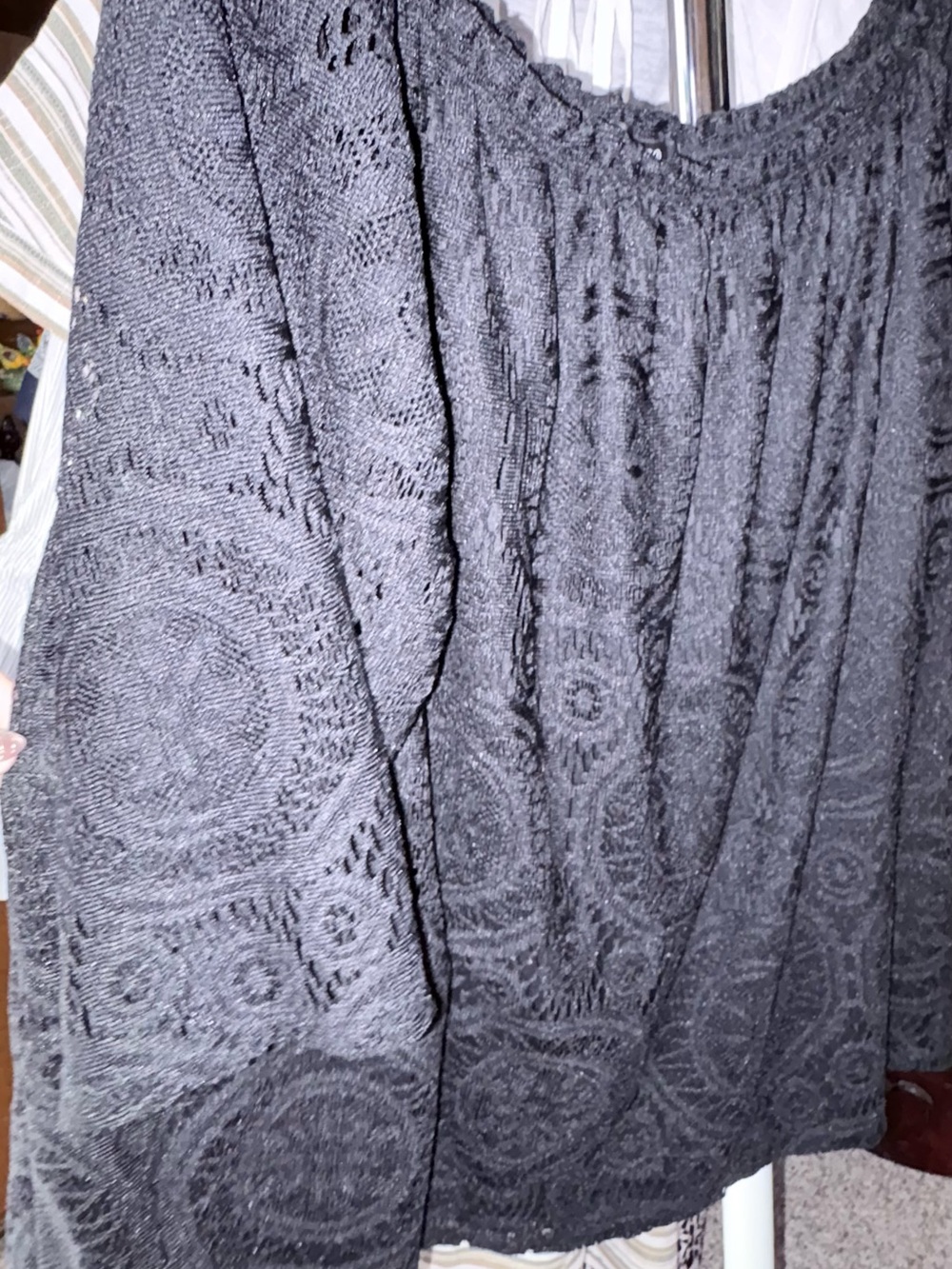 Ing Black Lace Peasant Tunic